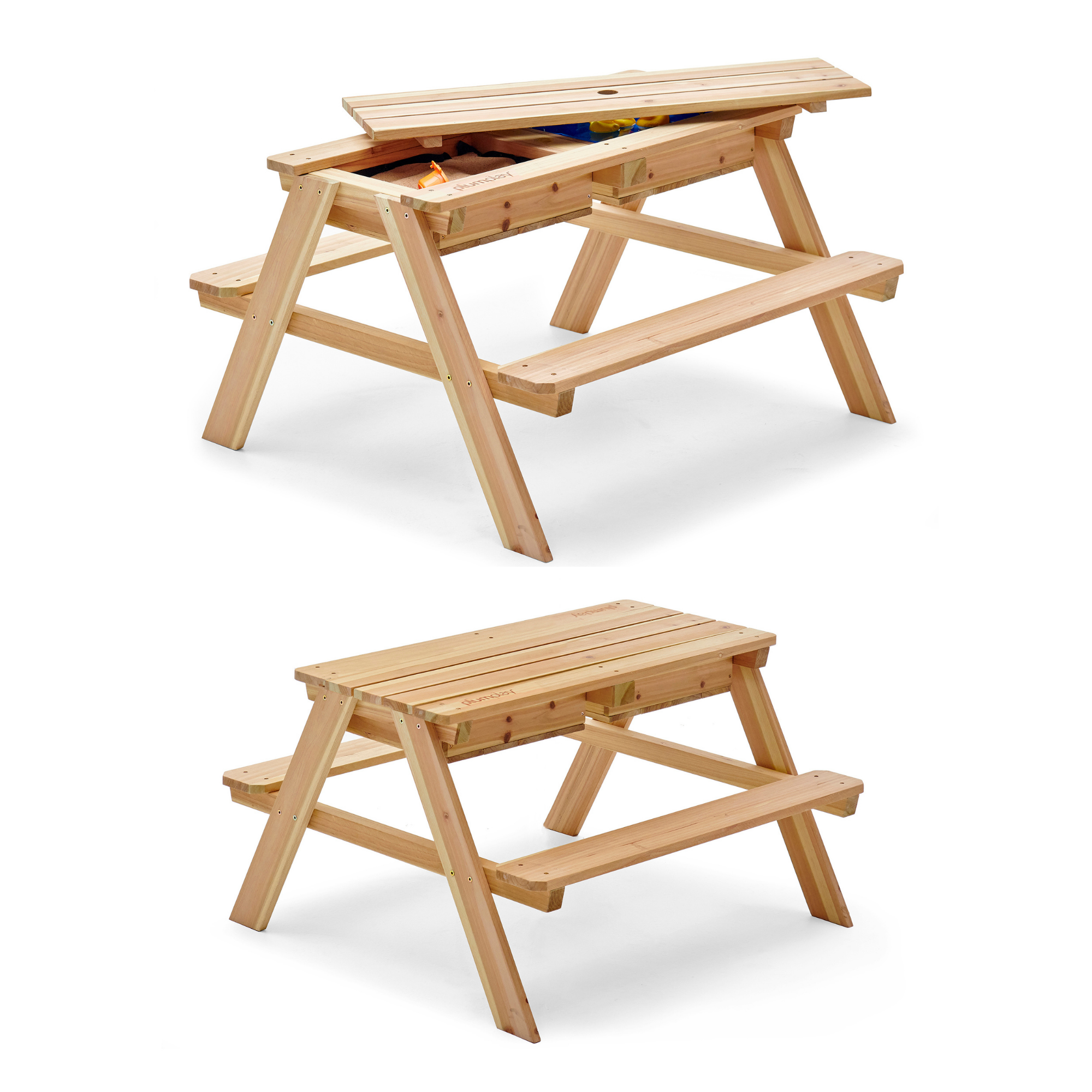 Plum Surfside Wooden Sand and Water Picnic Table, Durable 3 in 1 Table for Outdoor and Backyard Play, Summer Activity Play Table Suitable for Children both Boys and Girls Aged 18 m+