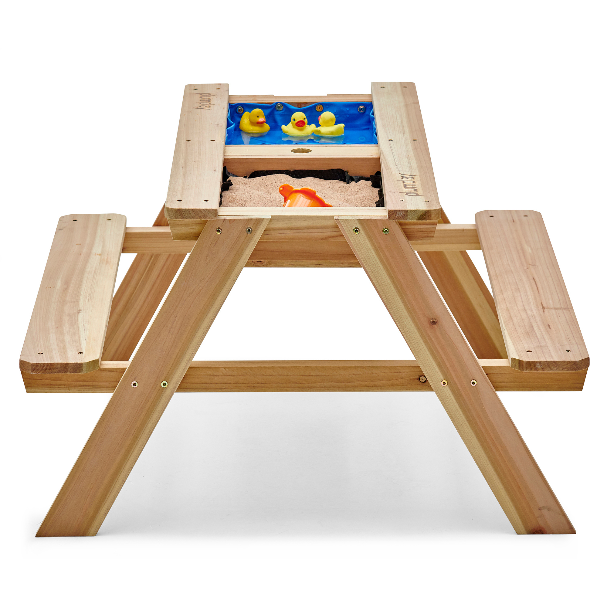 Plum Surfside Wooden Sand and Water Picnic Table, Durable 3 in 1 Table for Outdoor and Backyard Play, Summer Activity Play Table Suitable for Children both Boys and Girls Aged 18 m+