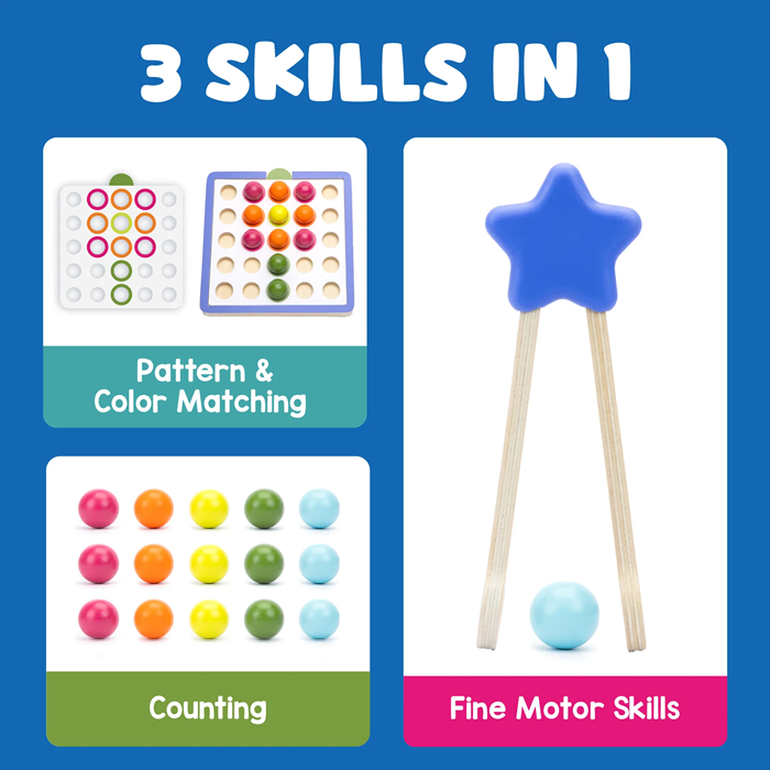 Educational Insights Pattern Sequencing Wooden Board – Early Math & Logic Learning Toy (Ages 3+)