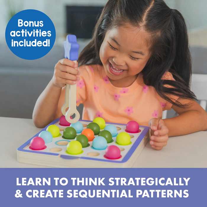 Educational Insights Pattern Sequencing Wooden Board – Early Math & Logic Learning Toy (Ages 3+)