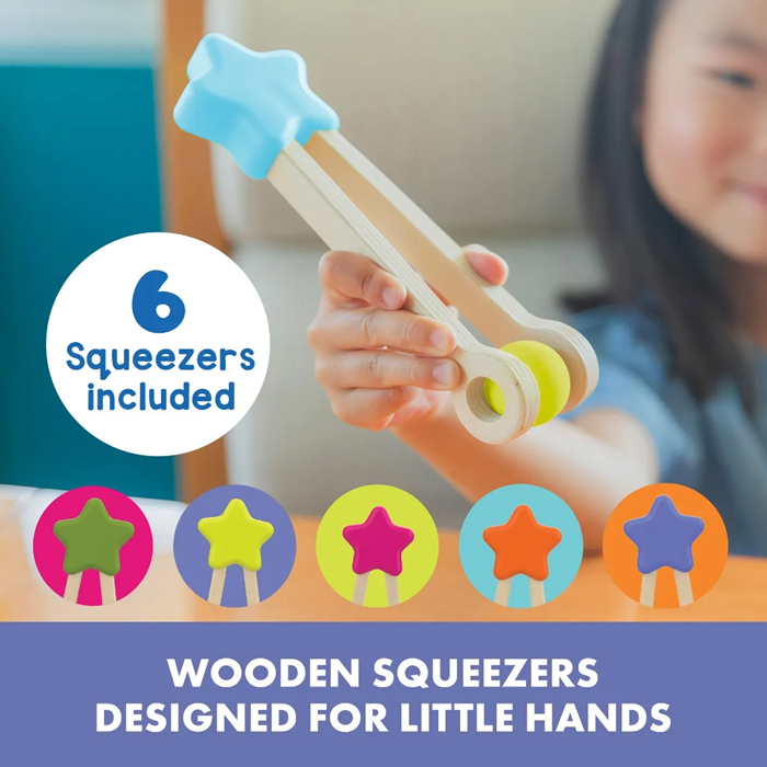 Educational Insights Easy Tweezies Small Group Set – Wooden Fine Motor Tweezers for Sorting & Counting (6-Pack, Ages 3+)