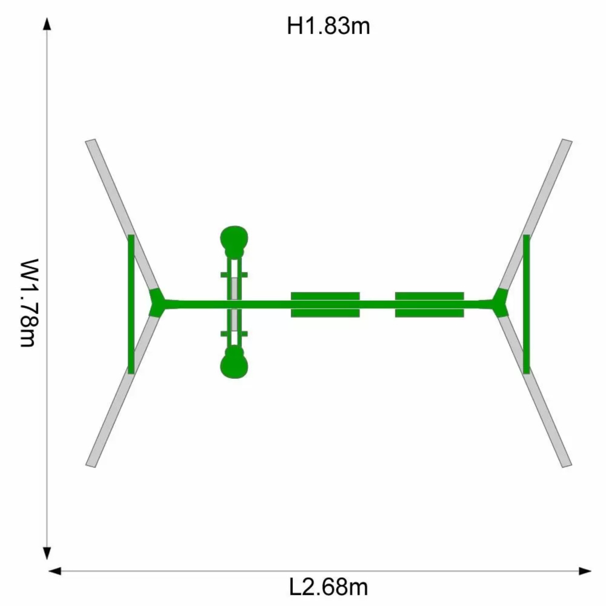 Plum Jupiter Double Swing with Glider Set, Easy to Assemble Sturdy Metal Frame with 50kg Maximum Weight Capacity Per Swing, Outdoor Toy Suitable for Children Aged 3 years and Above
