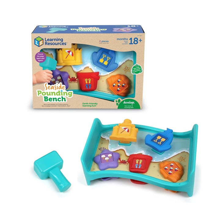 Learning Resources Seaside Pounding Bench, Seaside Game, Preschool Toddler Activities, Shape Sorter, Fine Motor Toys, Kids Hammer