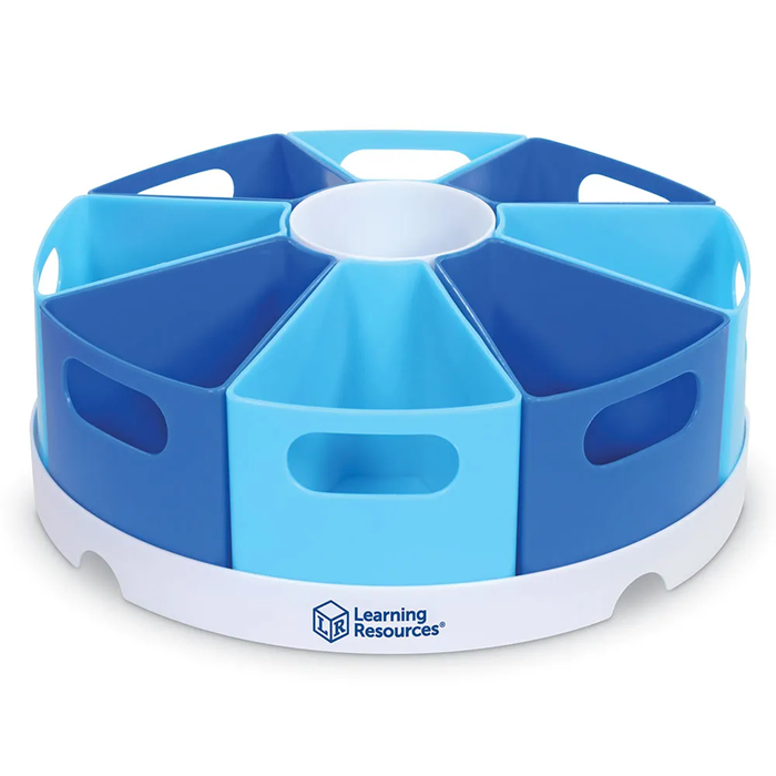 Create-A-Space Storage Center – Blue Rotating Organizer with 8 Removable Containers