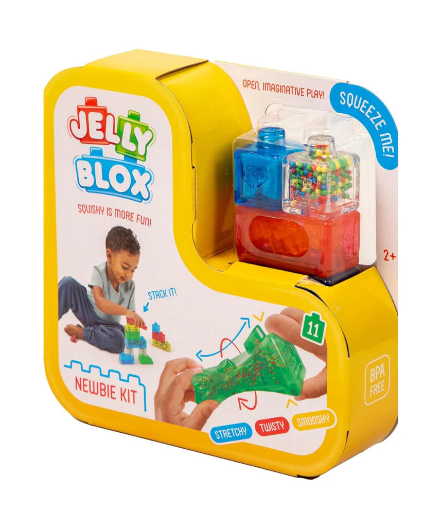 Goliath Jelly Blox Newbie Kit, 11 Piece Toddler & Preschool Building Blocks, Ouch-Free Tactile & Sensory Play Fidget Toy, Stackable, Squishable & Stretchable Blocks Suitable for Boys & Girls Aged 2+