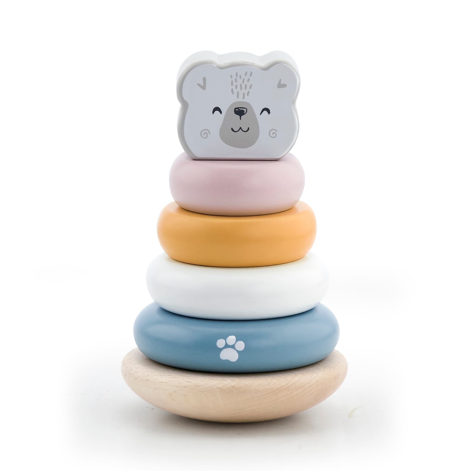 PolarB Colorful Wooden Tower Game with Dice, Family Stacking Game with 54 Beech Wood Blocks and 2 Dice, Educational Dexterity Game for Ages 3+