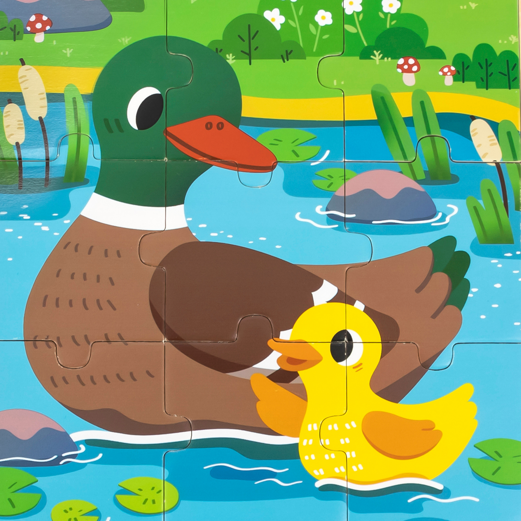 Viga Duck, 9 Piece Jigsaw Puzzle, Montessori Wooden Toy, Develops Sensory, Cognitive & Fine Motor Skills, Non-Toxic & Eco-friendly Kids Educational Toy, Suitable for Boys and Girls Aged 18M+