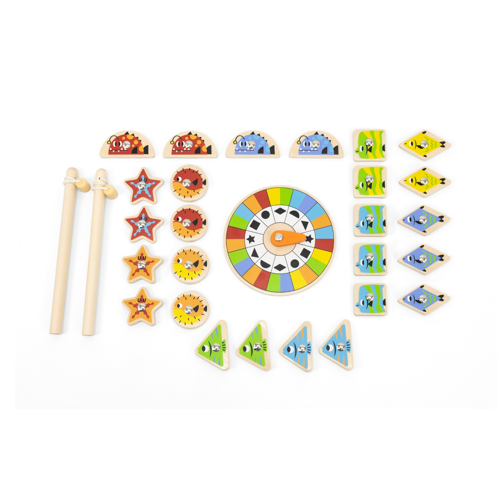Viga Catching Fishes, 26 Piece Magnetic Puzzle, Montessori Wooden Toy, Develops Sensory, Cognitive & Fine Motor Skills, Non-Toxic & Eco-friendly Kids Educational Toy, Suitable for Children Aged 18M+