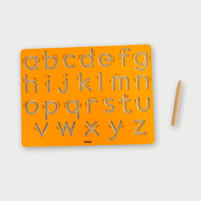 VIGA Wooden Lowercase Tracing Board | Educational Toy for Kids Age 3+