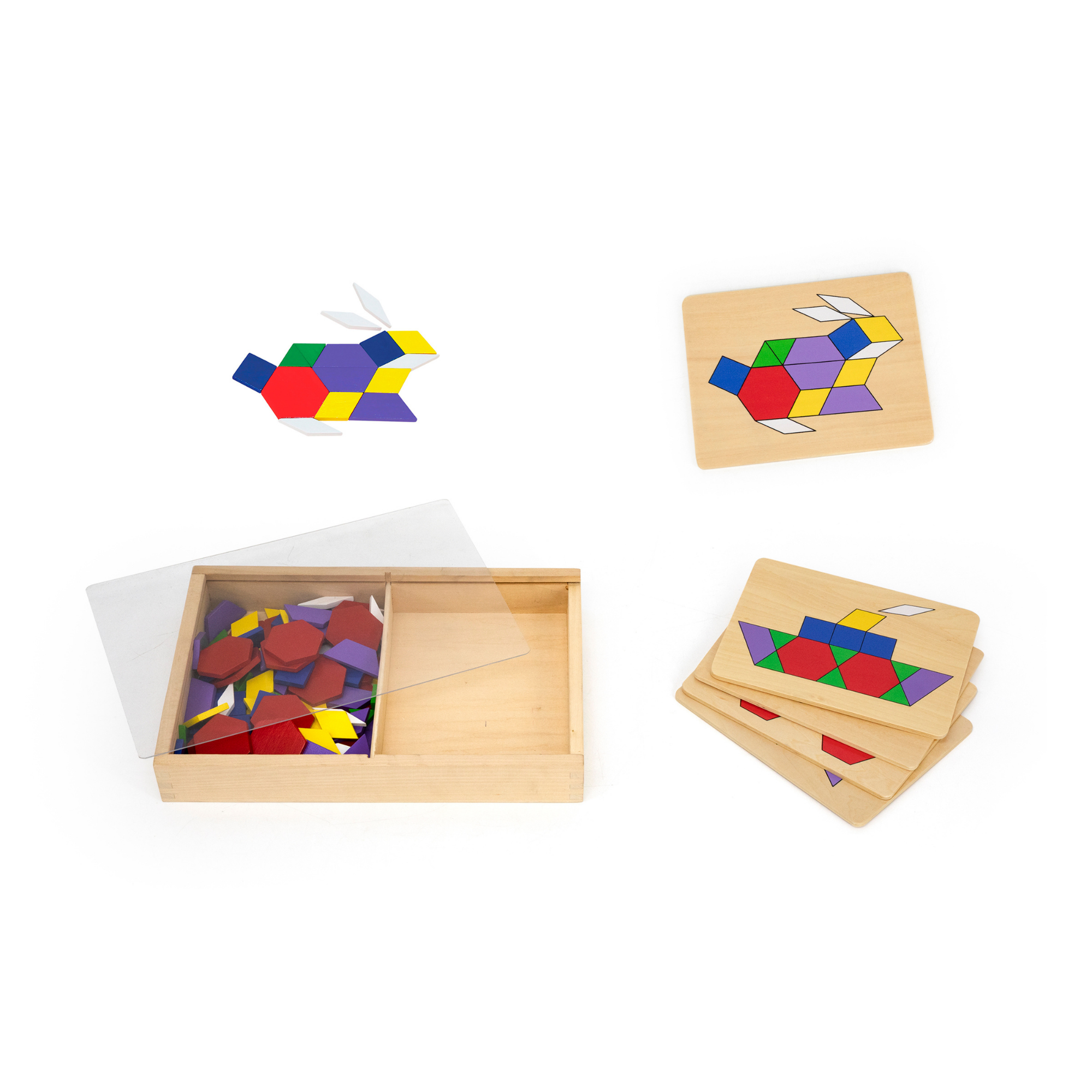 Viga Pattern Board & Block, 120 Piece Geometric Block Puzzle, Montessori Wooden Toy, Develops Sensory, Cognitive & Fine Motor Skills, Non-Toxic & Eco-friendly Kids Educational Toy, 3Y+