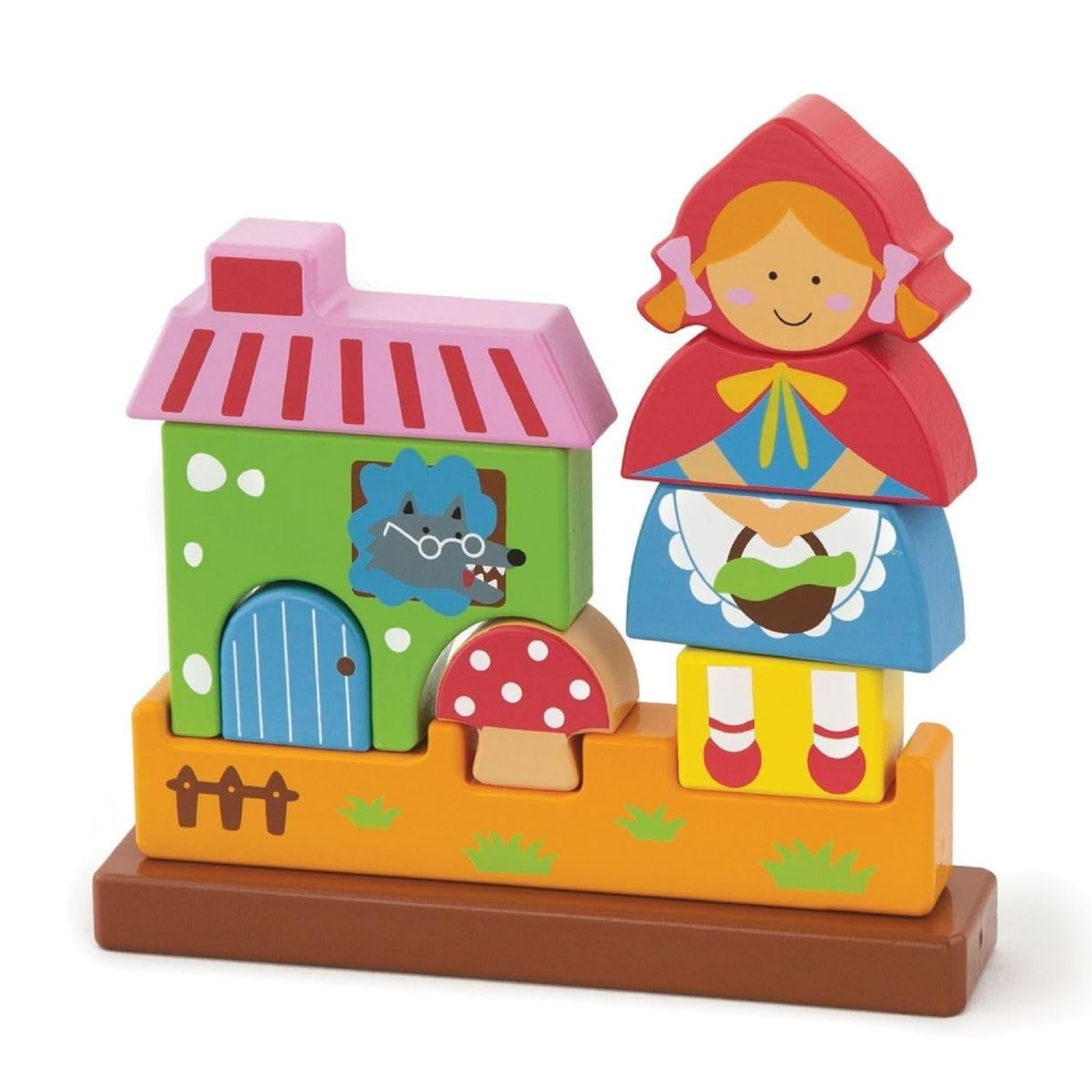 Viga Red Riding Hood, 10 Piece Magnetic Block Puzzle, Montessori Wooden Toy, Develops Sensory, Cognitive & Fine Motor Skills, Non-Toxic & Eco-friendly Kids Educational Toy, Suitable for Children 2Y+