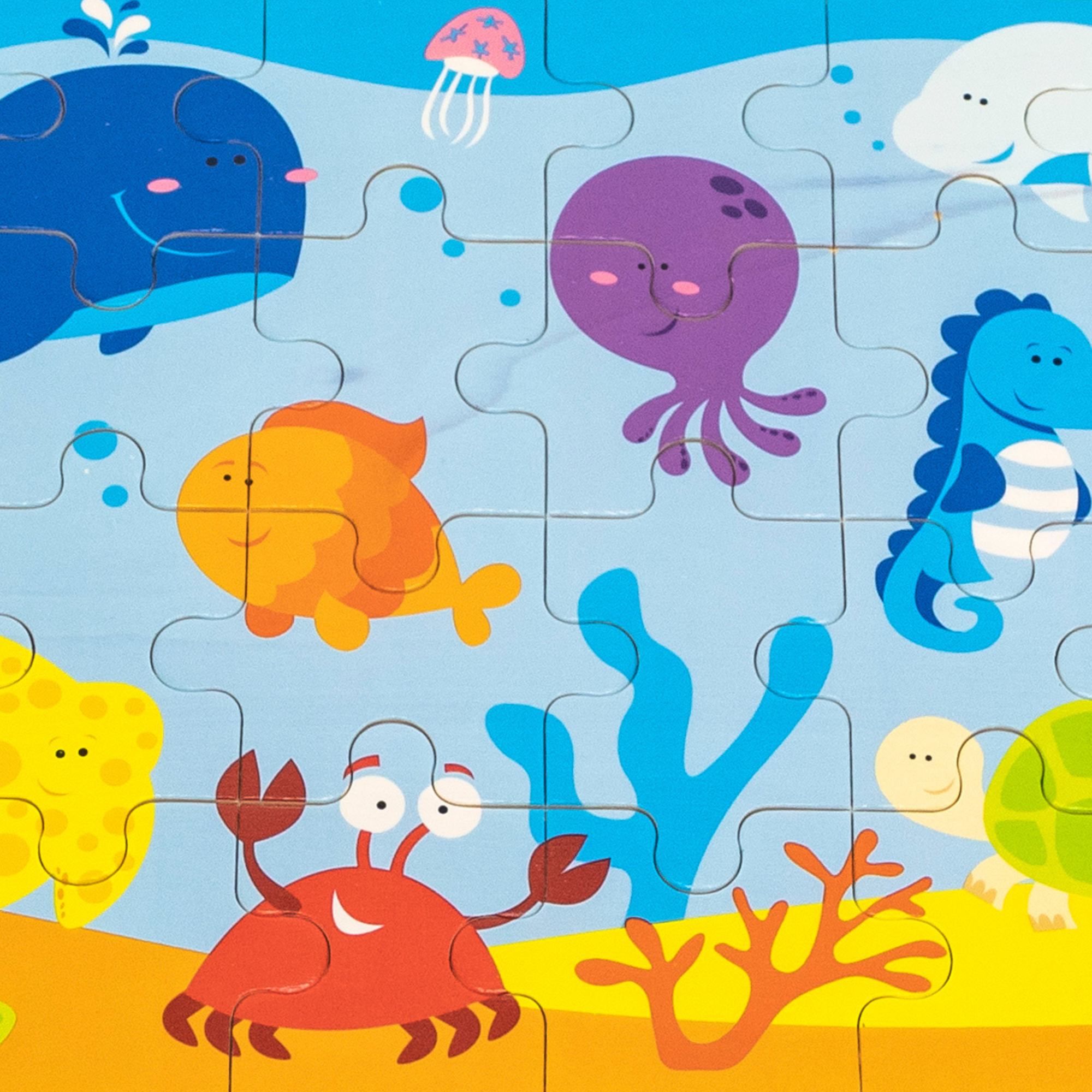 Viga Ocean, 24 Piece Jigsaw Puzzle, Montessori Wooden Toy, Develops Sensory, Cognitive & Fine Motor Skills, Non-Toxic & Eco-friendly Kids Educational Toy, Suitable for Boys and Girls Aged 2Y+