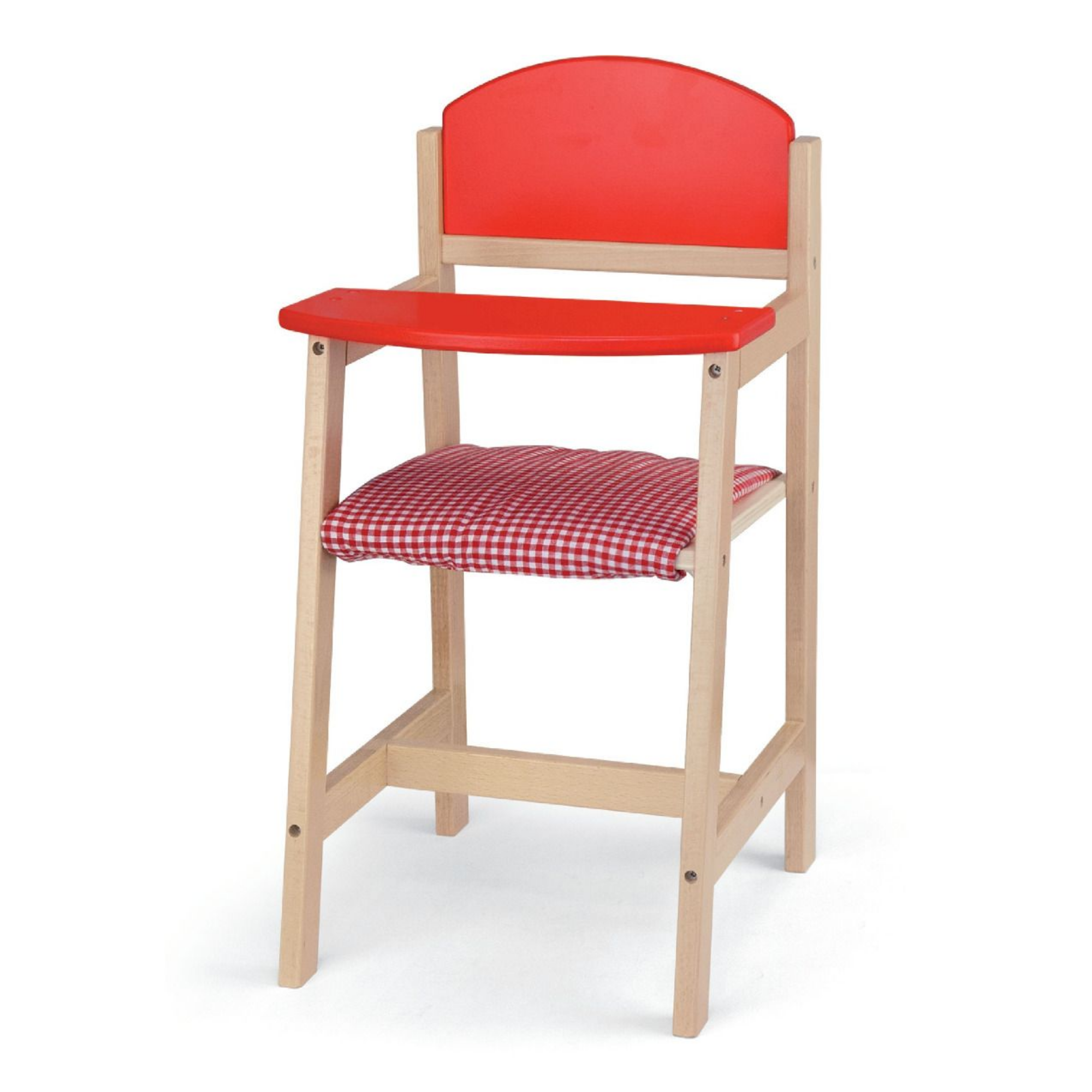 VIGA Wooden Doll High Chair  Durable Roleplay Toy for Pretend Feeding, Ages 3 and Up