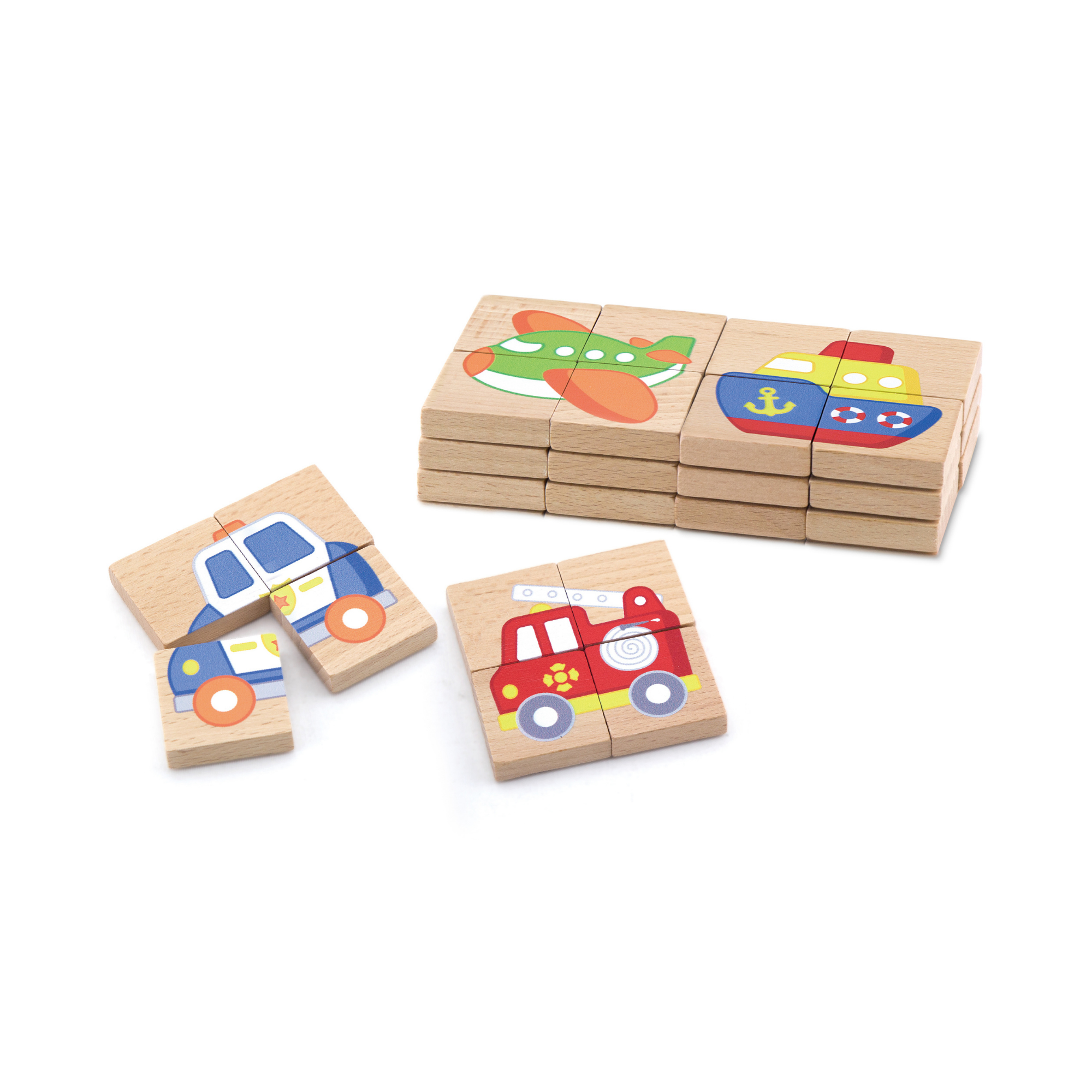 Viga Transportation, 32 Piece Magnetic Block Puzzle, Montessori Wooden Toy, Develops Sensory, Cognitive & Fine Motor Skills, Non-Toxic & Eco-friendly Kids Educational Toy, Suitable for Children 18M+