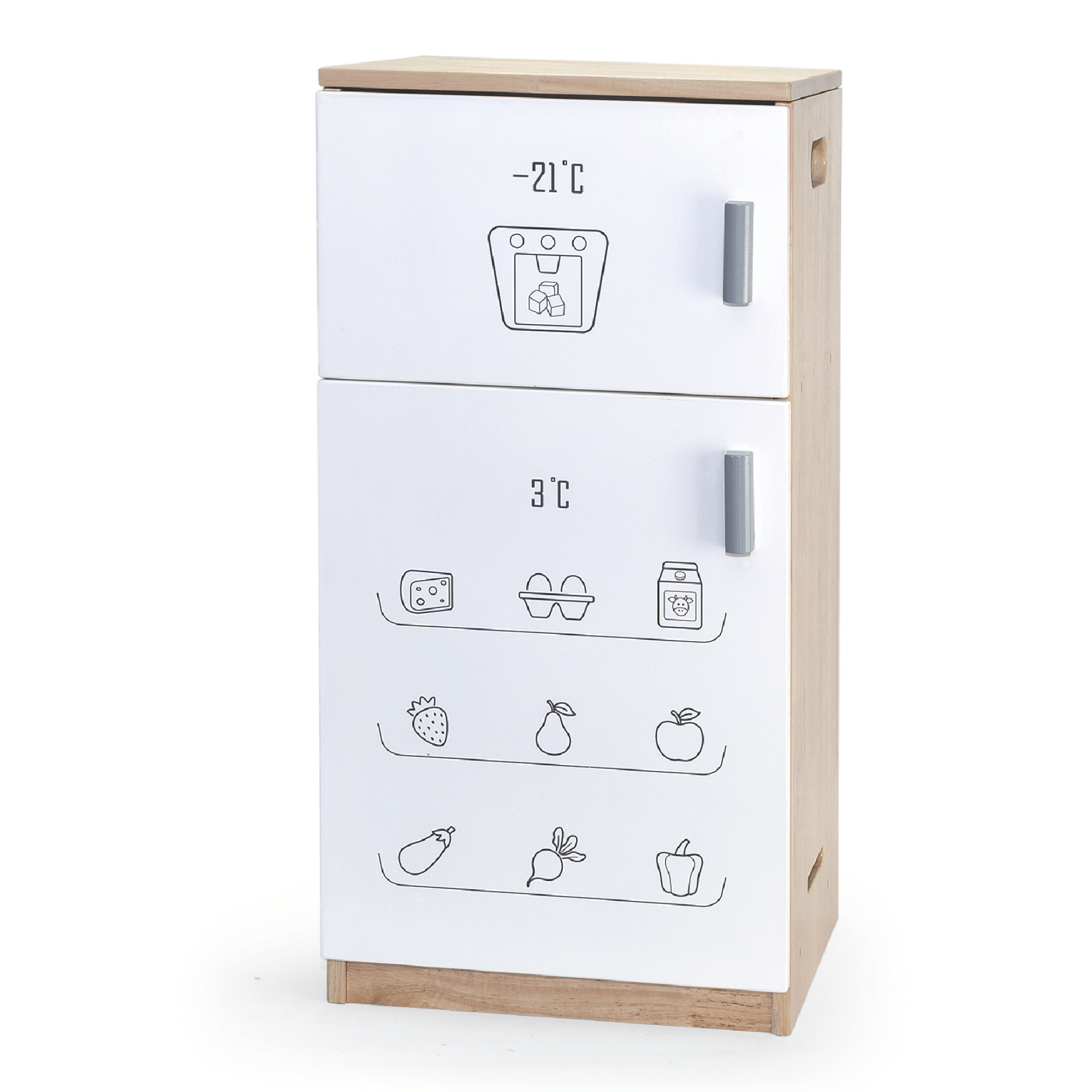 VIGA White Wooden Kitchen with Fridge  Pretend Play Cooking Set for Kids  Age 3 Years and Above