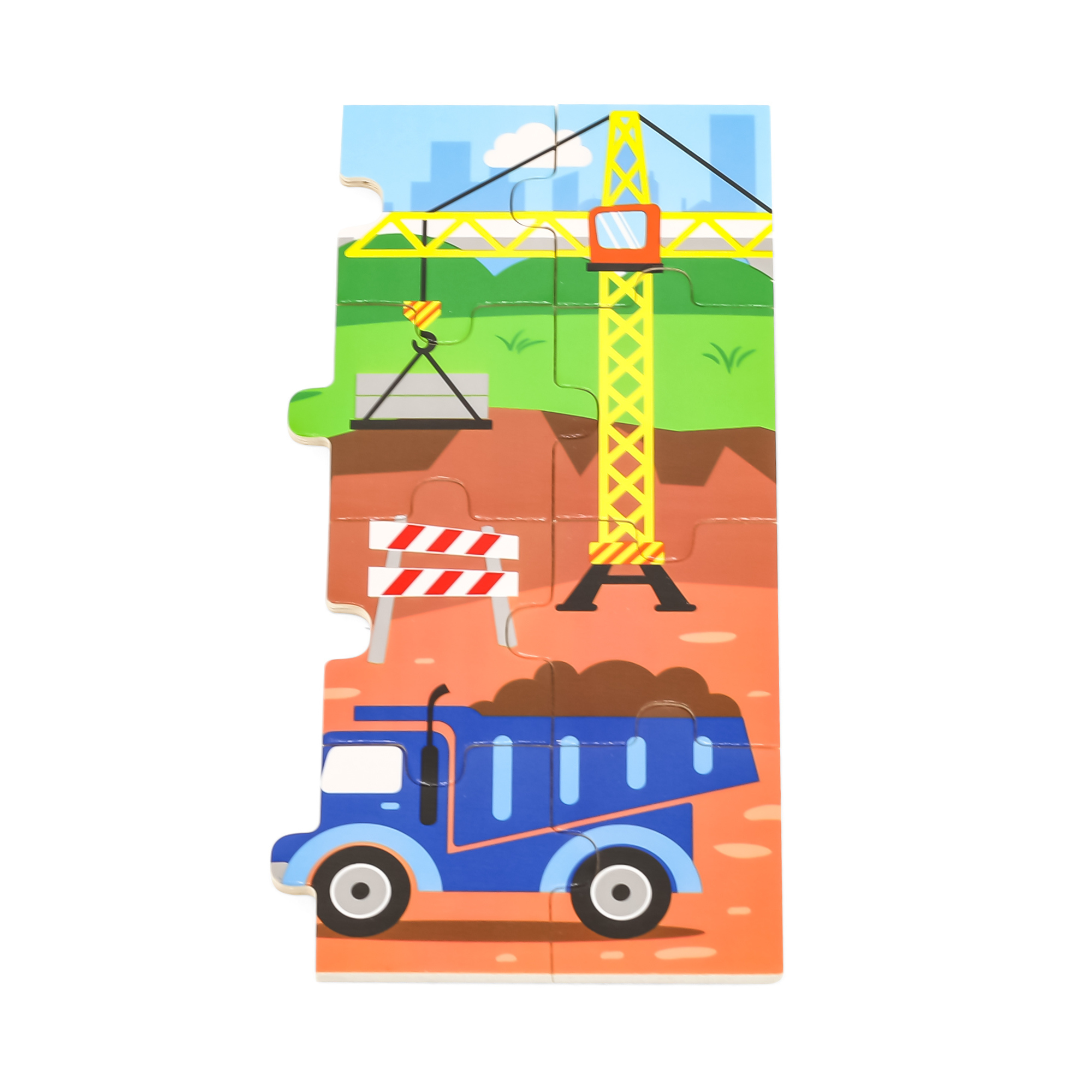 Viga Construction Vehicles, 24 Piece Jigsaw Puzzle, Montessori Wooden Toy, Develops Sensory, Cognitive & Fine Motor Skills, Non-Toxic & Eco-friendly Kids Educational Toy, Suitable for Children 2Y+