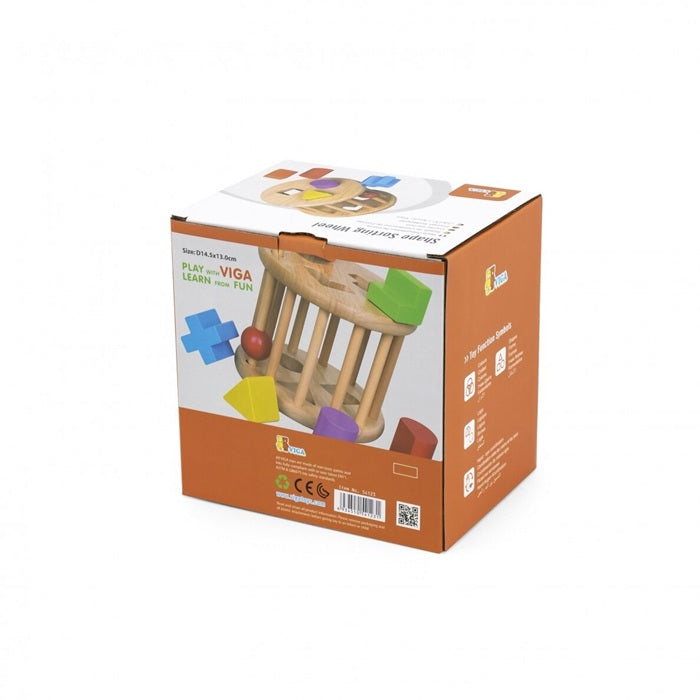 VIGA Shape Sorting Wheel, Montessori Educational Toy for Ages 2 and Up