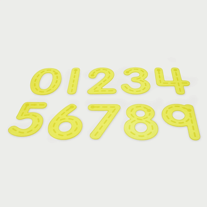Yellow SiliShapes Trace Numbers (10 Pieces)