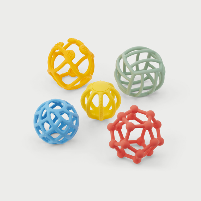 SiliSoft® Flexi Balls (Rainbow) – Flexible Silicone Sensory Play Balls (Set of 5)