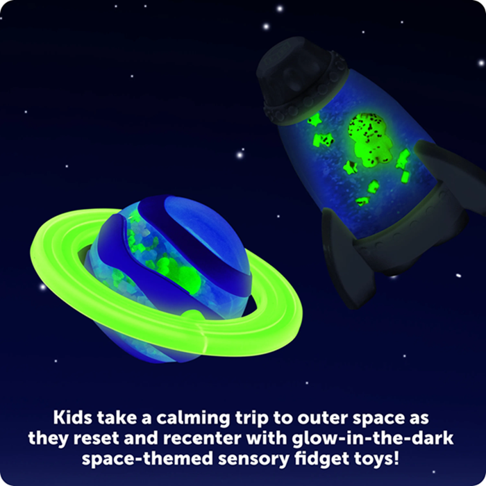 Learning Resources Soothing Space Sensory Fidget Set: Calming Sensory Toys, Tactile STEM Fidgets for Kids, Cute Planet Spinner, Calm Down Corner Supplies & Cool Gifts for Toddlers Ages 3+