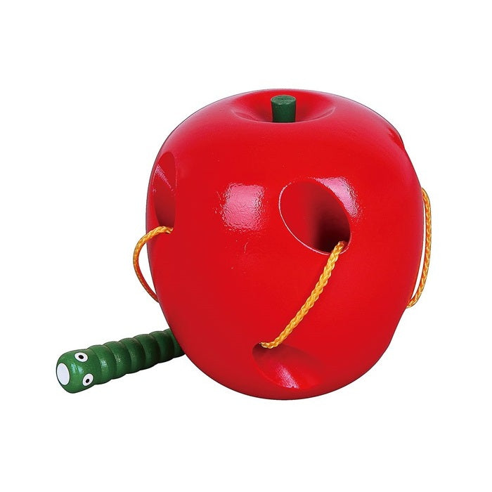 Viga Interlacing Worm in Apple – Wooden Threading & Fine Motor Activity Toy