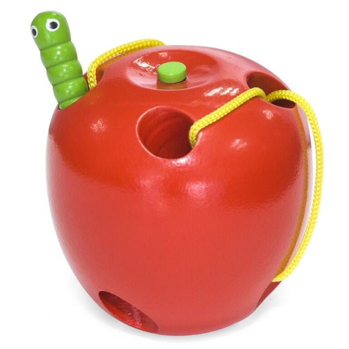 Viga Interlacing Worm in Apple – Wooden Threading & Fine Motor Activity Toy