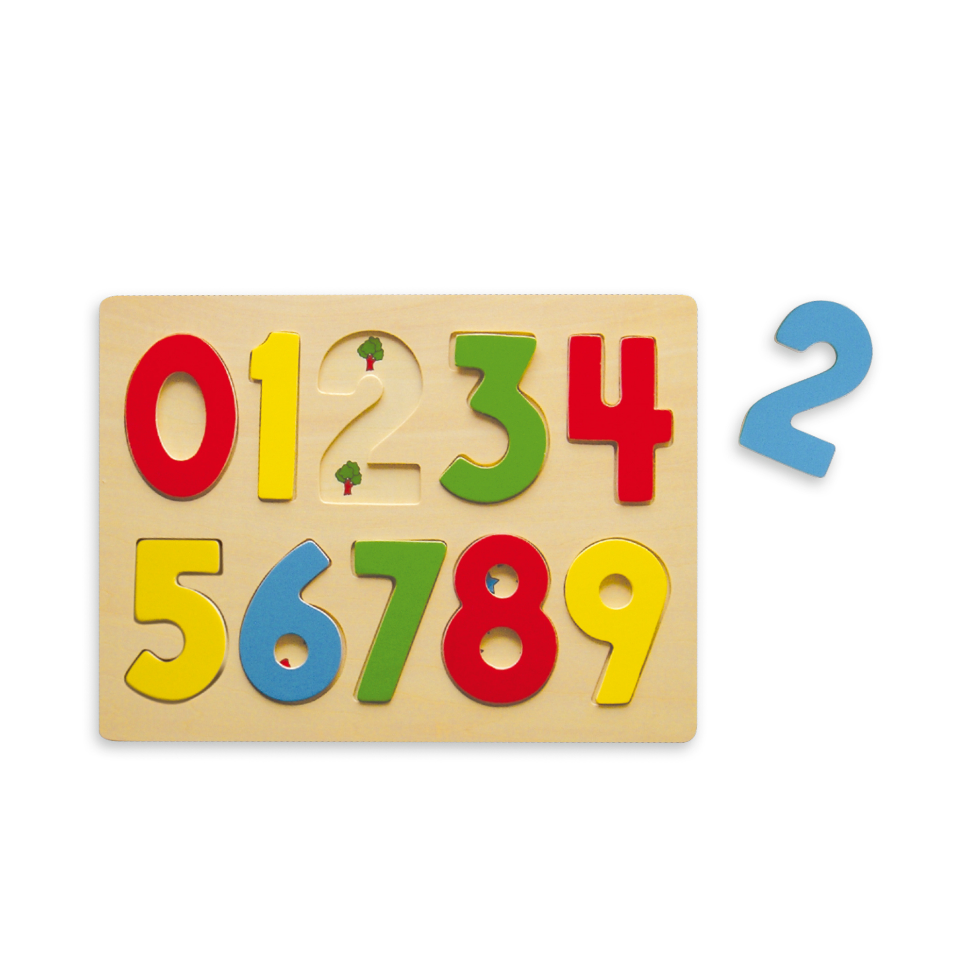 Viga 0-9 Numbers, 10 Piece Block Puzzle, Montessori Wooden Toy, Develops Sensory, Cognitive & Fine Motor Skills, Non-Toxic & Eco-friendly Kids Educational Toy, Suitable for Boys and Girls Aged 3Y+