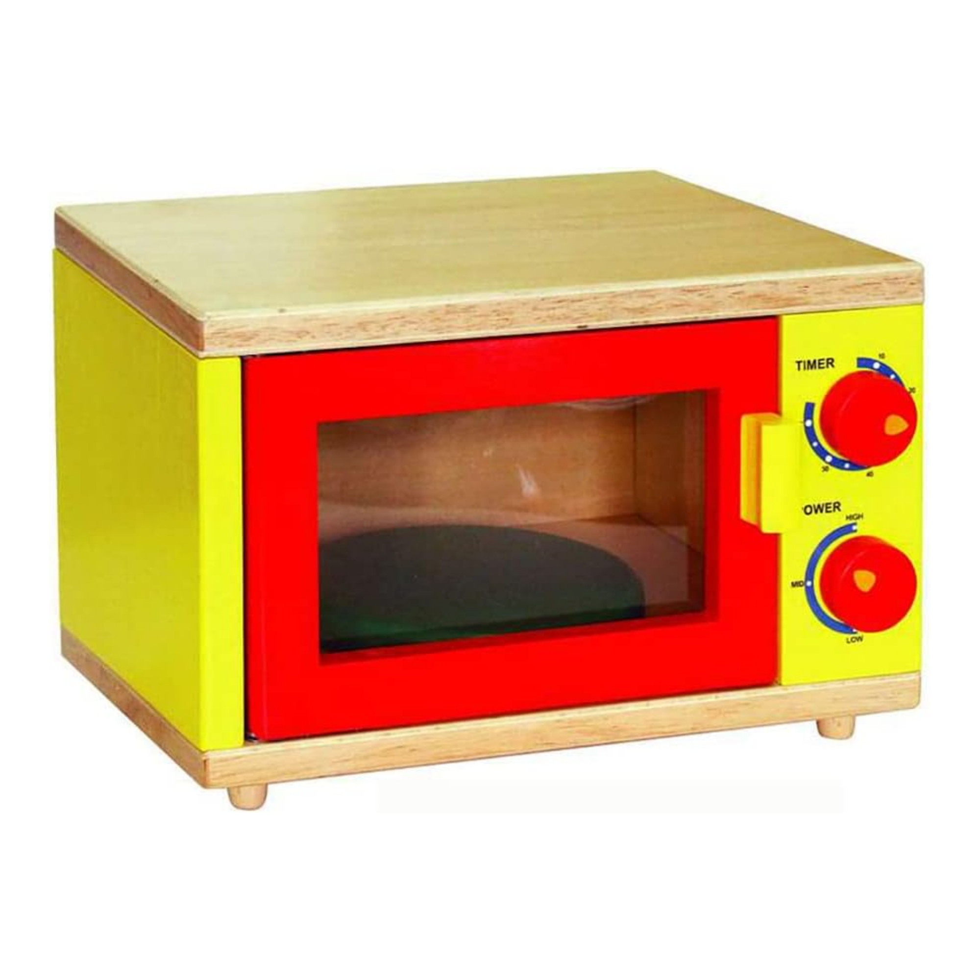 VIGA Wooden Microwave Oven Pretend Play Toy for Kids  Age 3 Years and Above
