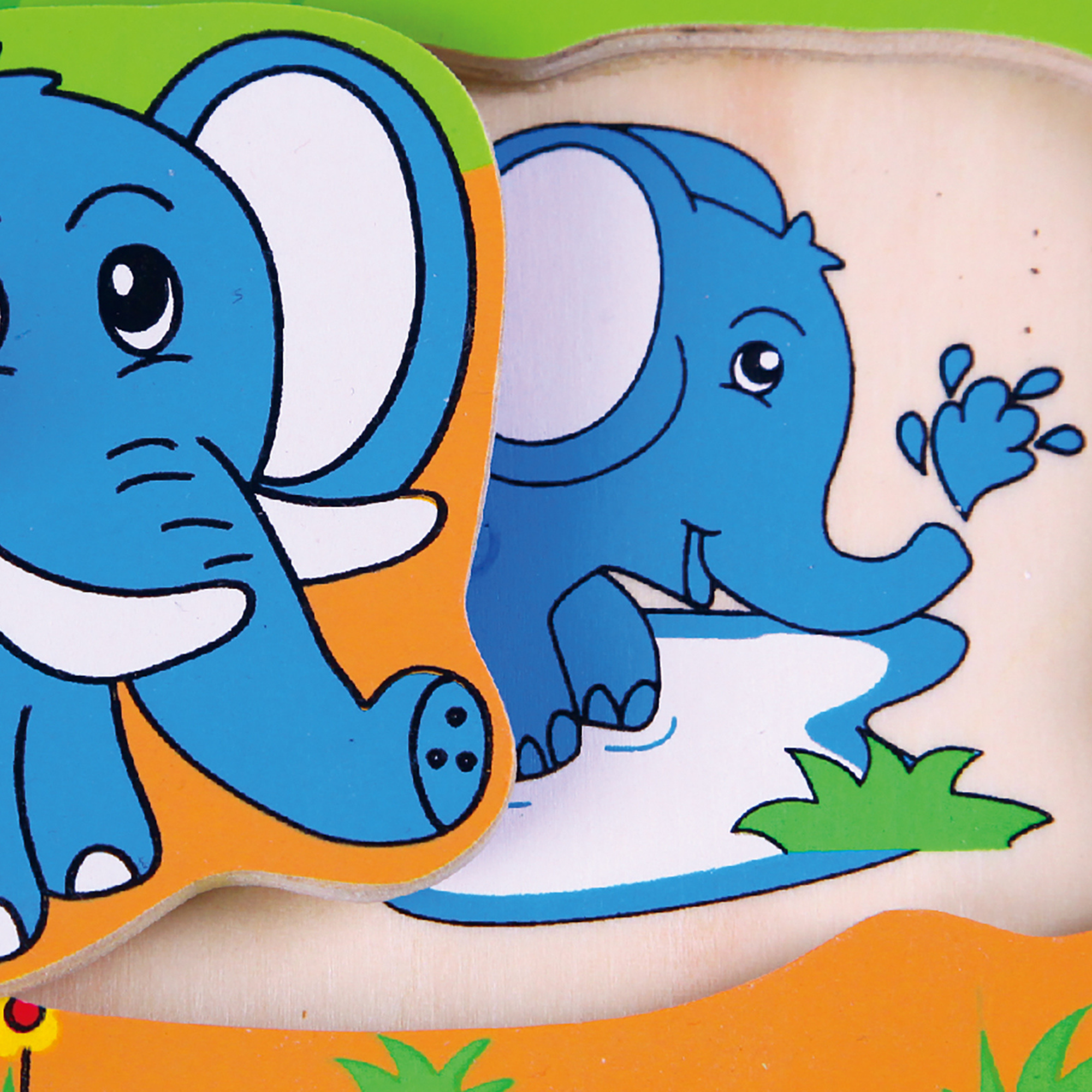 Viga Wild Animals, 4 Piece Knob Puzzle, Montessori Wooden Toy, Develops Sensory, Cognitive & Fine Motor Skills, Non-Toxic & Eco-friendly Kids Educational Toy, Suitable for Children Aged 12M+