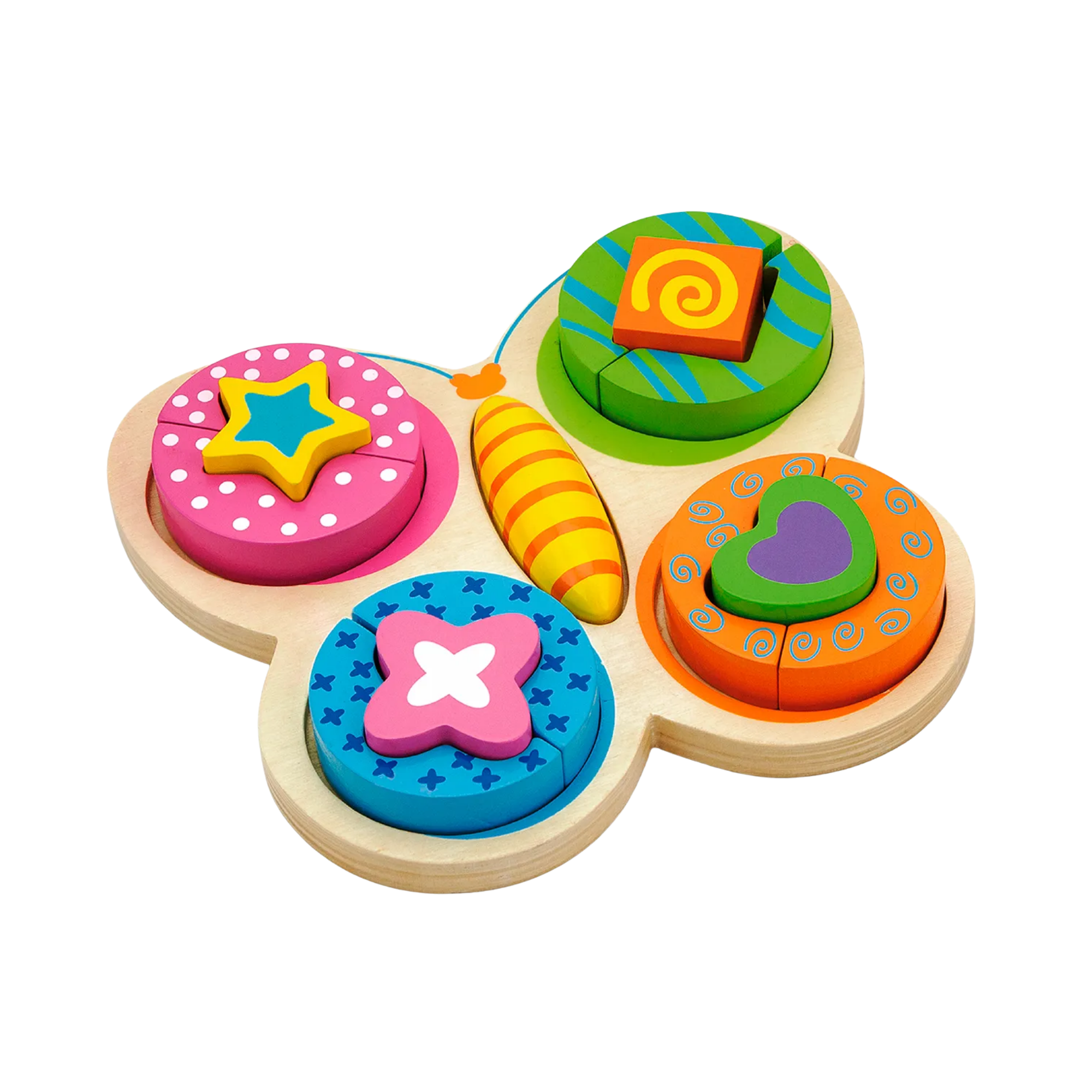 Viga Butterfly, 12 Piece Block Puzzle, Montessori Wooden Toy, Develops Sensory, Cognitive & Fine Motor Skills, Non-Toxic & Eco-friendly Kids Educational Toy, Suitable for Boys and Girls Aged 2Y+