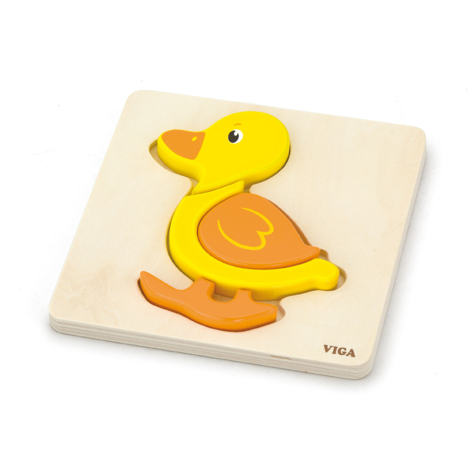 Viga Duck, 4 Piece Block Puzzle, Montessori Wooden Toy, Develops Sensory, Cognitive & Fine Motor Skills, Non-Toxic & Eco-friendly Kids Educational Toy, Suitable for Boys and Girls Aged 18M+