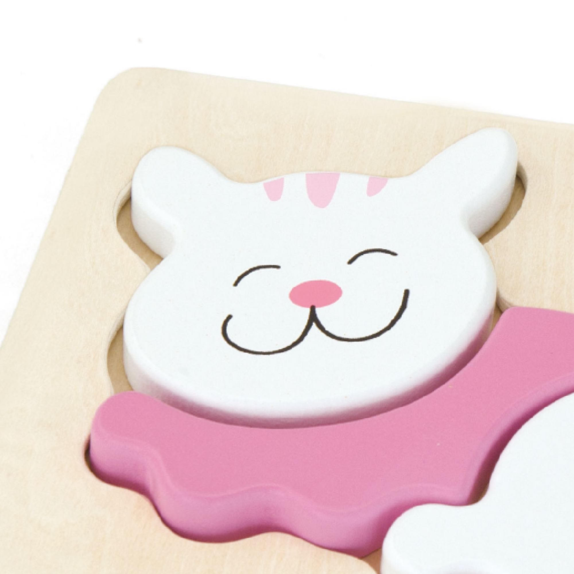 Viga Cat, 4 Piece Block Puzzle, Montessori Wooden Toy, Develops Sensory, Cognitive & Fine Motor Skills, Non-Toxic & Eco-friendly Kids Educational Toy, Suitable for Boys and Girls Aged 18M+