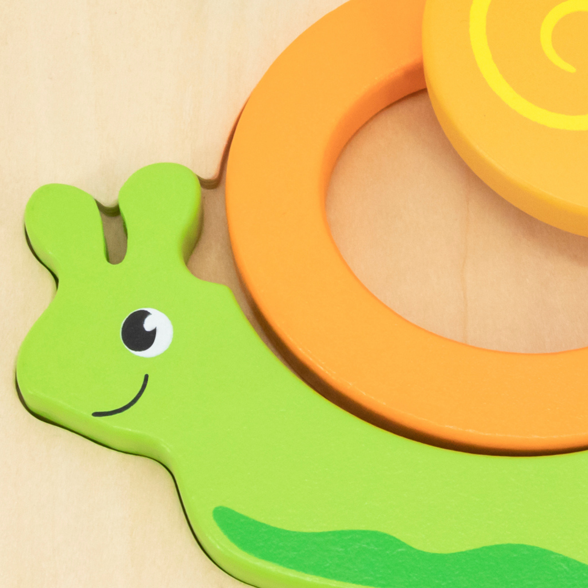 Viga Snail, 4 Piece Block Puzzle, Montessori Wooden Toy, Develops Sensory, Cognitive & Fine Motor Skills, Non-Toxic & Eco-friendly Kids Educational Toy, Suitable for Boys and Girls Aged 18M+