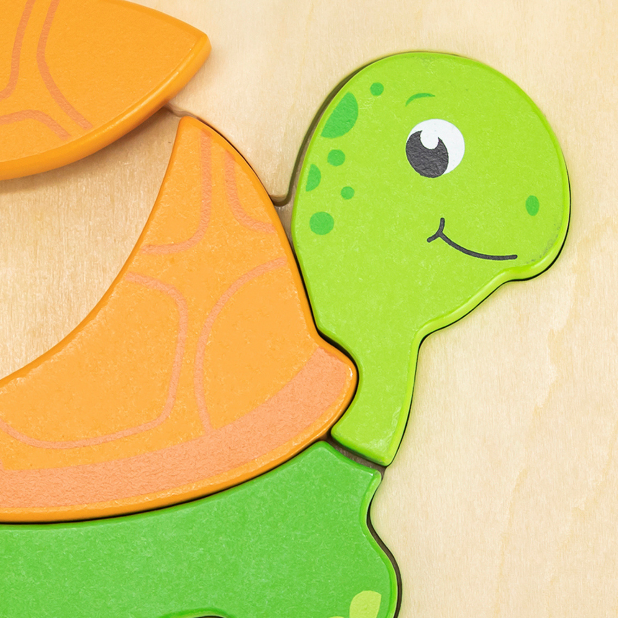 Viga Turtle, 4 Piece Block Puzzle, Montessori Wooden Toy, Develops Sensory, Cognitive & Fine Motor Skills, Non-Toxic & Eco-friendly Kids Educational Toy, Suitable for Boys and Girls Aged 18M+