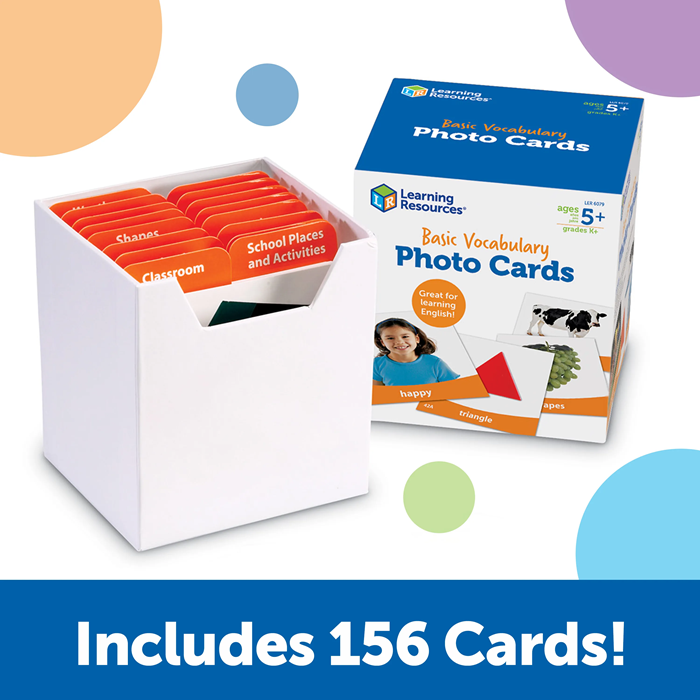 Learning Resources Basic Vocabulary Photo Cards Set – Early Language & Communication Flashcards (Ages 3+)