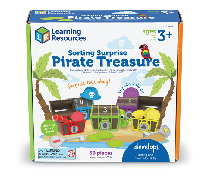 Learning Resources Sorting Surprise Pirate Treasure – Hands-On Sorting & Counting Game (Ages 3+)