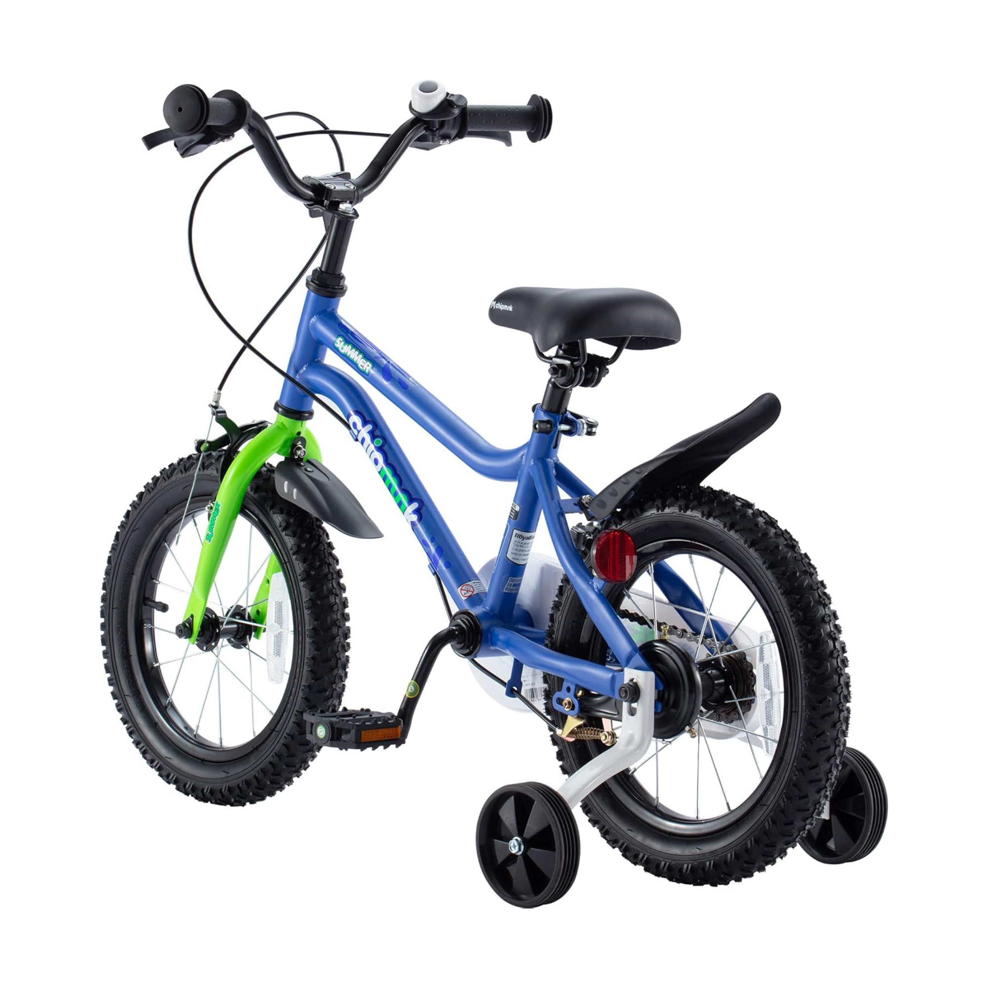 Chipmunk MK 16 Inch Bicycle with Lightweight Steel Frame, Adjustable Seat and Handle, Front + Rear Brakes, 95% Pre-Assembled Kid's Bikes with Training Wheels for Children 4-7 Years Old, Blue