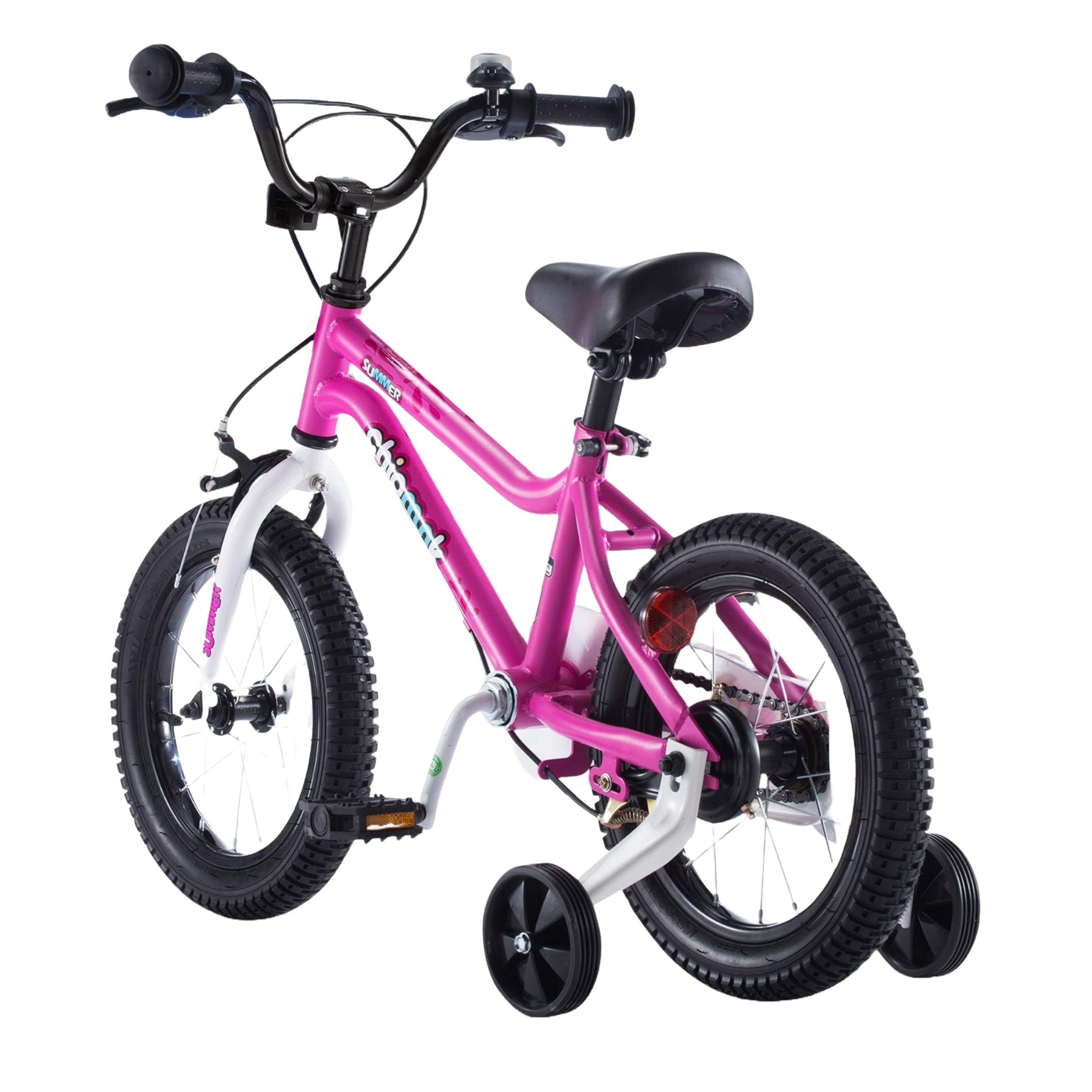 Chipmunk MK 16 Inch Bicycle with Lightweight Steel Frame, Adjustable Seat and Handle, Front + Rear Brakes, 95% Pre-Assembled Kid's Bikes with Training Wheels for Children 4-7 Years Old, Pink