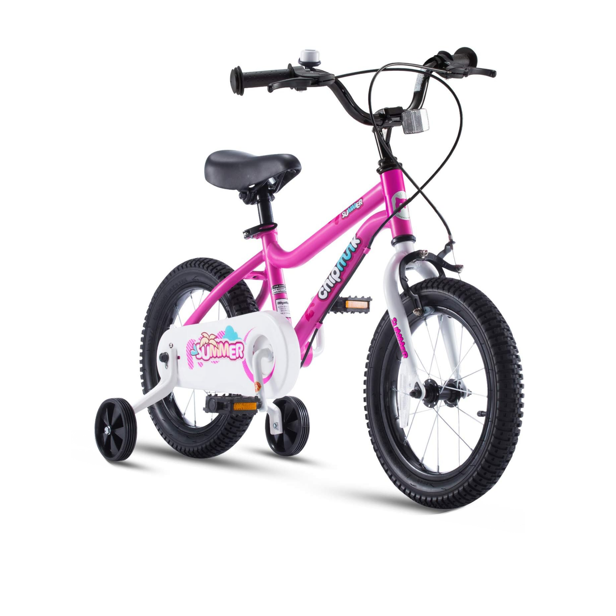 Chipmunk MK 12 Inch Bicycle with Lightweight Steel Frame, Adjustable Seat and Handle, Front + Rear Brakes, 95% Pre-Assembled Kid's Bikes with Training Wheels for Children 2-5 Years Old, Black