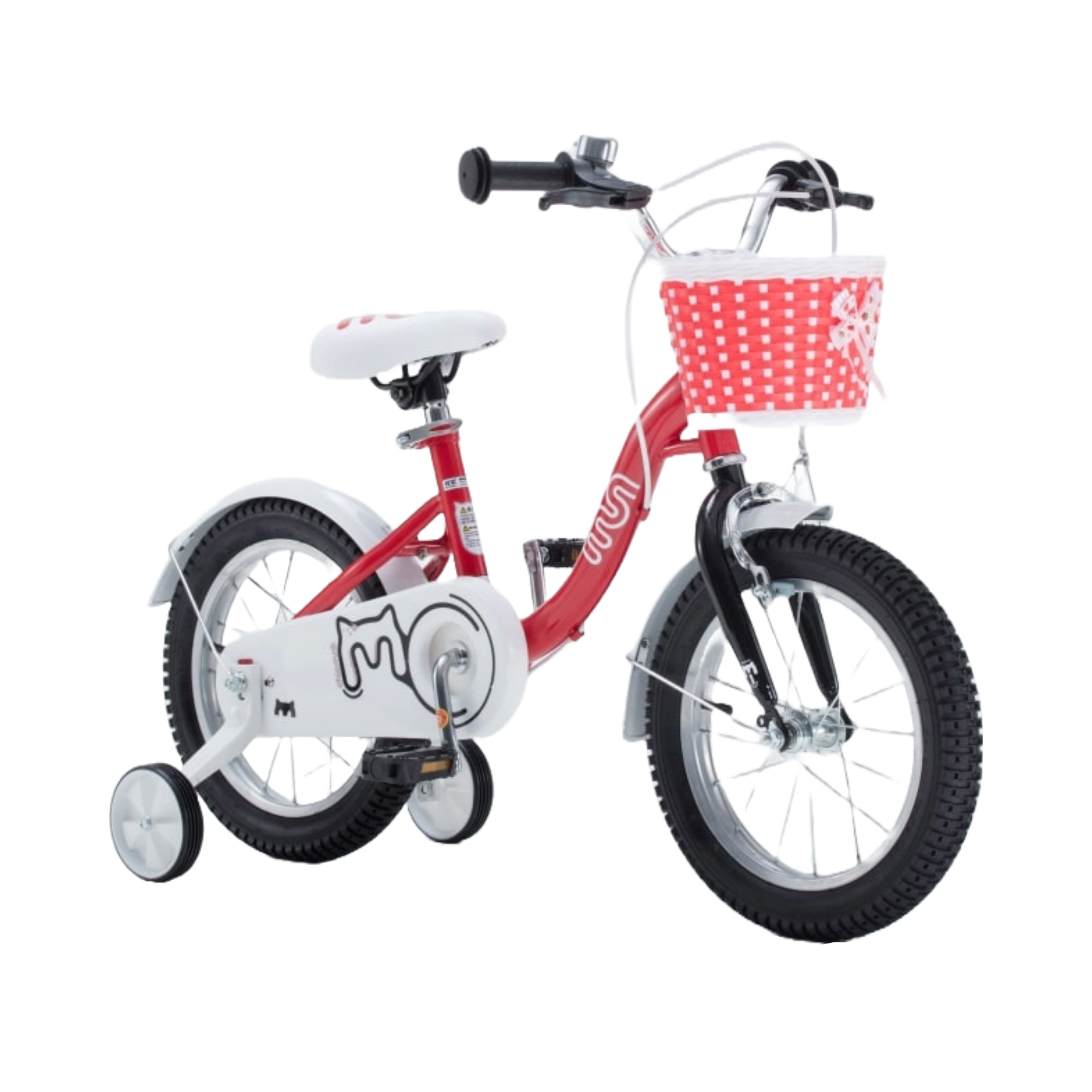 Chipmunk MM 16 Inch Bicycle with Lightweight Steel Frame, Basket, Adjustable Seat and Handle, Front + Rear Brakes, 85% Pre-Assembled Kid's Bikes with Training Wheels for Children 4-7 Years Old, Red