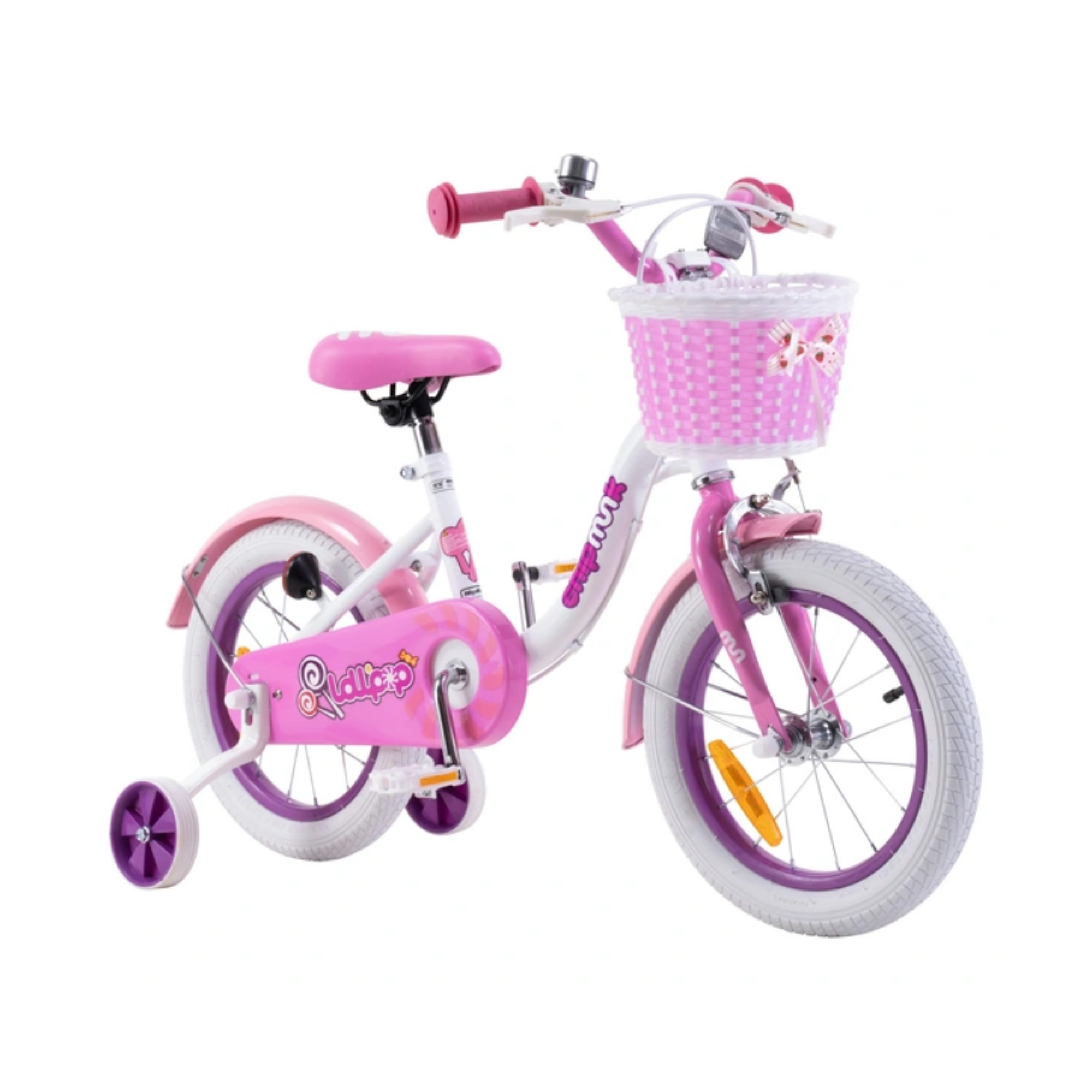 Chipmunk MM 16 Inch Bicycle with Lightweight Steel Frame, Basket, Adjustable Seat and Handle, Front + Rear Brakes, 85% Pre-Assembled Kid's Bikes with Training Wheels for Children 4-7 Years Old, White