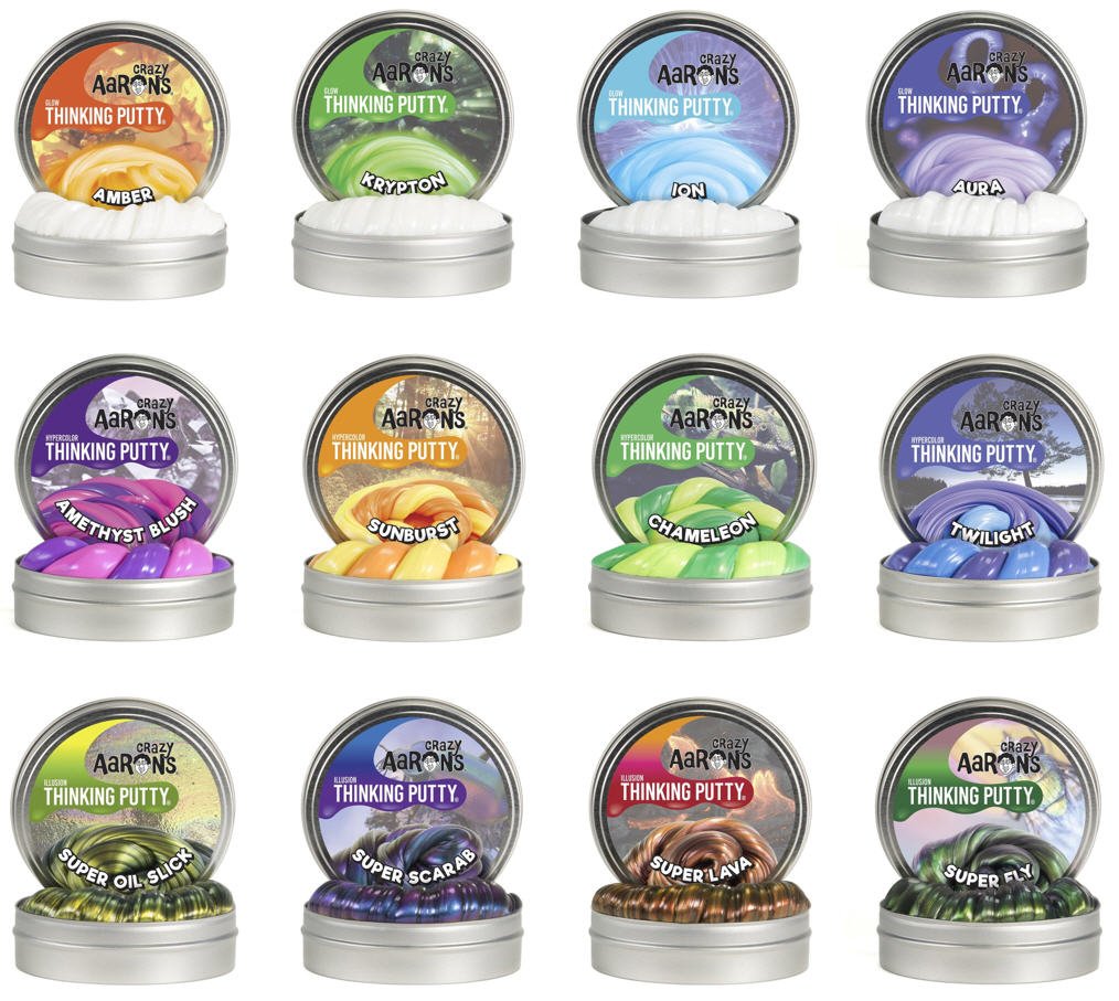 Crazy Aaron's Lost Treasure Guardians, 60 Count Assortment Thinking Putty, 2" Tin with 13g of Non-Toxic Sensory Play Putty, Soft Textured Creative Fidget Toy for Kids Ages 3Y+
