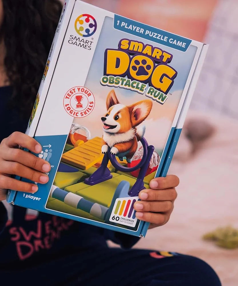 SmartGames Smart Dog Obstacle Course, Fun IQ Brain Teaser Puzzle, Cognitive Development STEM Toy with 60+ Challenges, Travel Friendly Tabletop Educational Matching Puzzle Game, Suitable for Kids 7+
