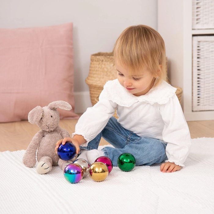 TickiT Sensory Reflective Colour Mystery Balls – Set of 6 Stainless Steel Sensory & Discovery Spheres (All Ages)
