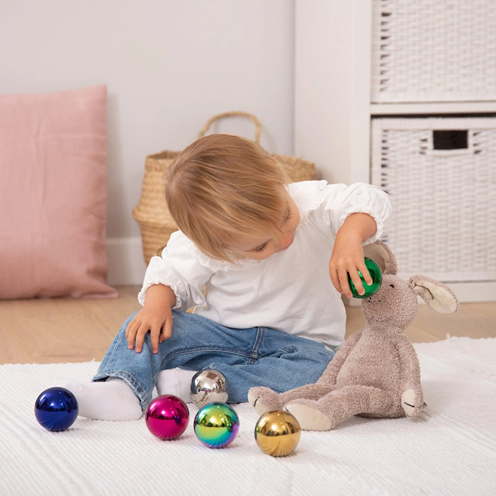 TickiT Sensory Reflective Colour Mystery Balls – Set of 6 Stainless Steel Sensory & Discovery Spheres (All Ages)