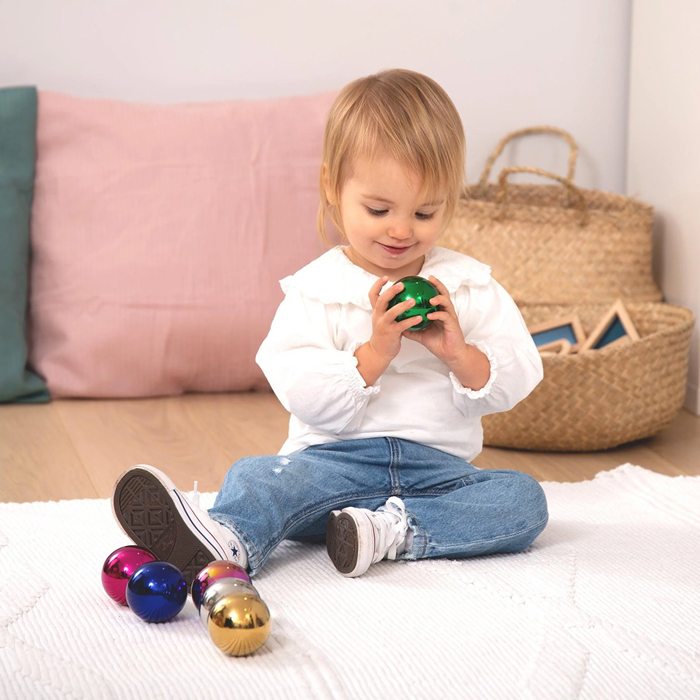 TickiT Sensory Reflective Colour Mystery Balls – Set of 6 Stainless Steel Sensory & Discovery Spheres (All Ages)