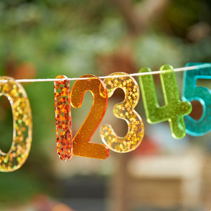 TickiT Rainbow Glitter Numbers – Colourful Sparkle Number Set for Early Math & Sensory Play