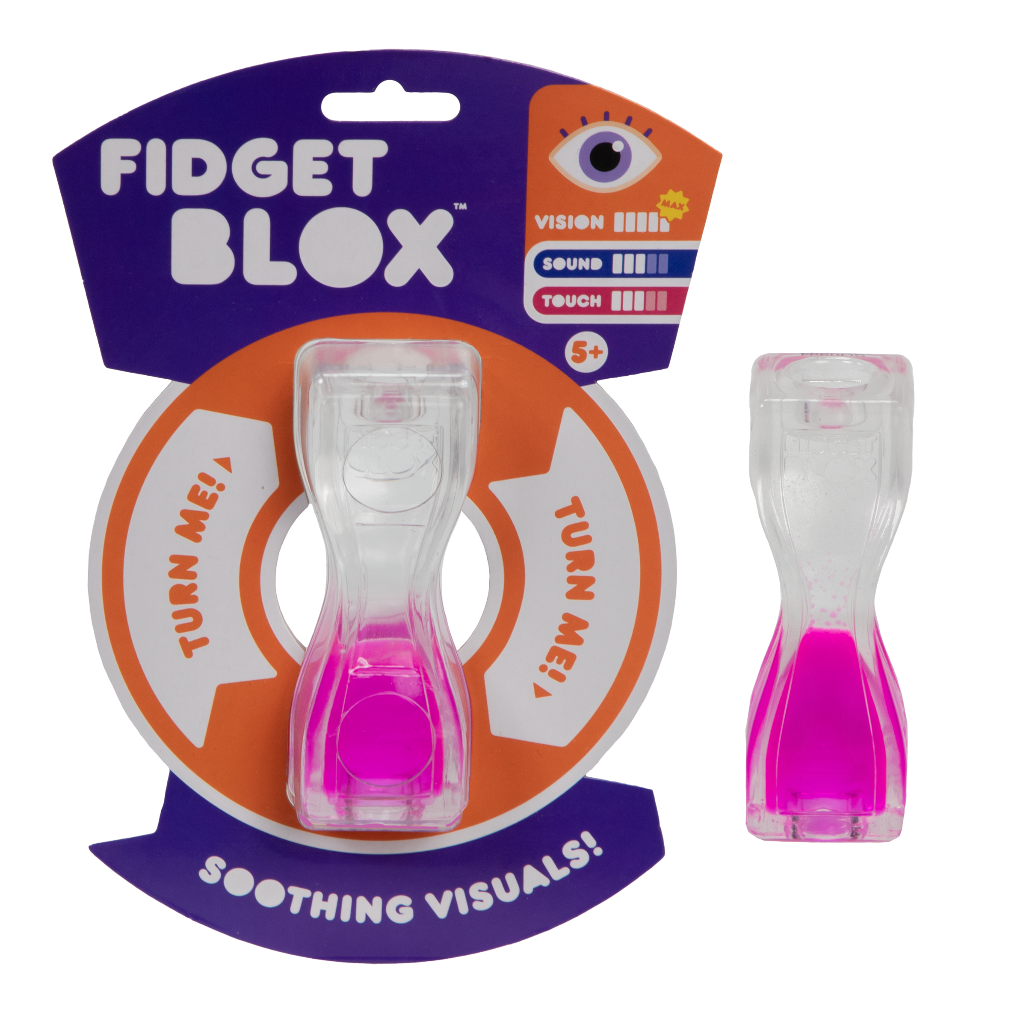 Goliath Fidget Blox, Vision Focused Sensory Squeeze & Play Fidget Toy, Liquid and Colour Based, Anxiety & Stress Relief Calming Therapy Desk Toy for Adults and Children, Pink