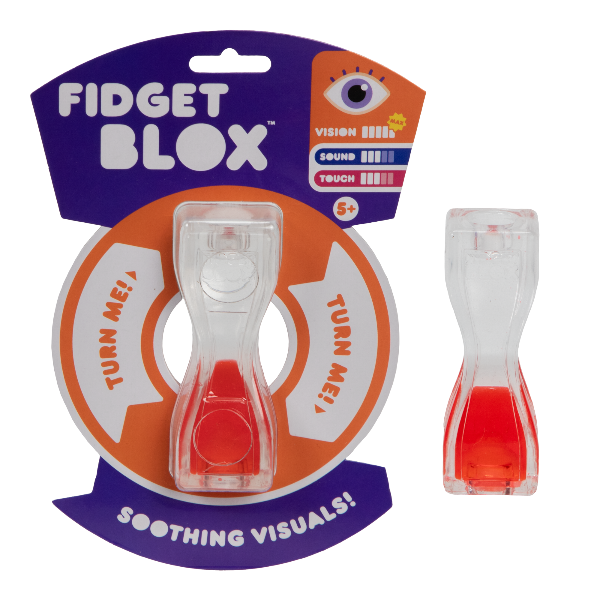 Goliath Fidget Blox, Vision Focused Sensory Squeeze & Play Fidget Toy, Liquid and Colour Based, Anxiety & Stress Relief Calming Therapy Desk Toy for Adults and Children, Red