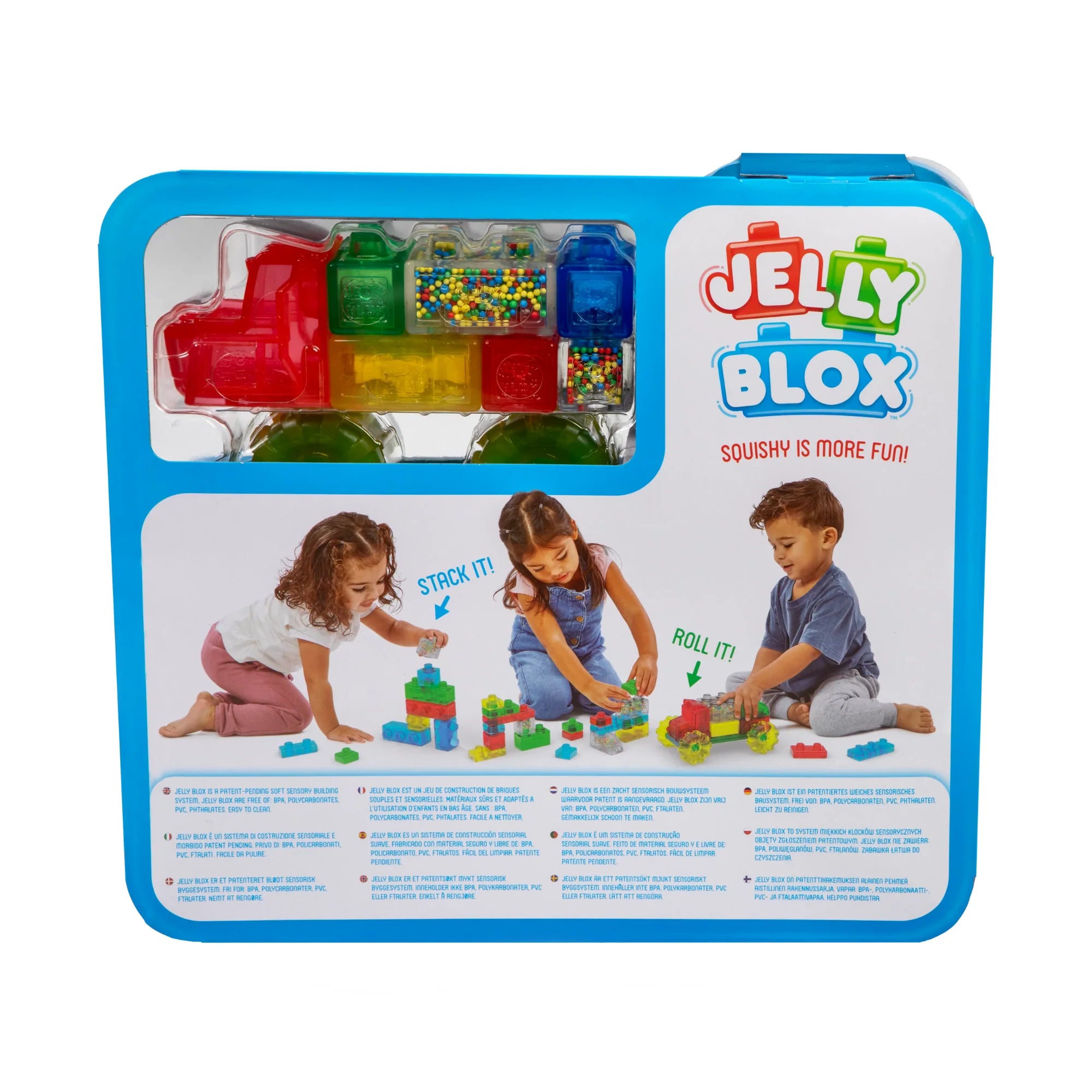 Goliath Jelly Blox Vrooom! Truck Kit, 35 Piece Toddler & Preschool Building Blocks, Ouch-Free Tactile & Sensory Play Fidget Toy, Stackable, Squishable & Stretchable Blocks for Boys & Girls Aged 2+